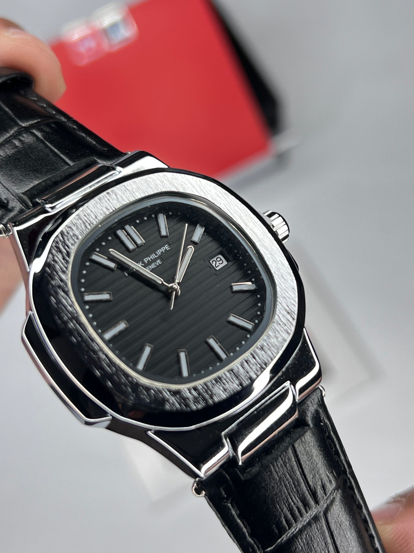 PP Nautilus Black ( Leather Strap )
