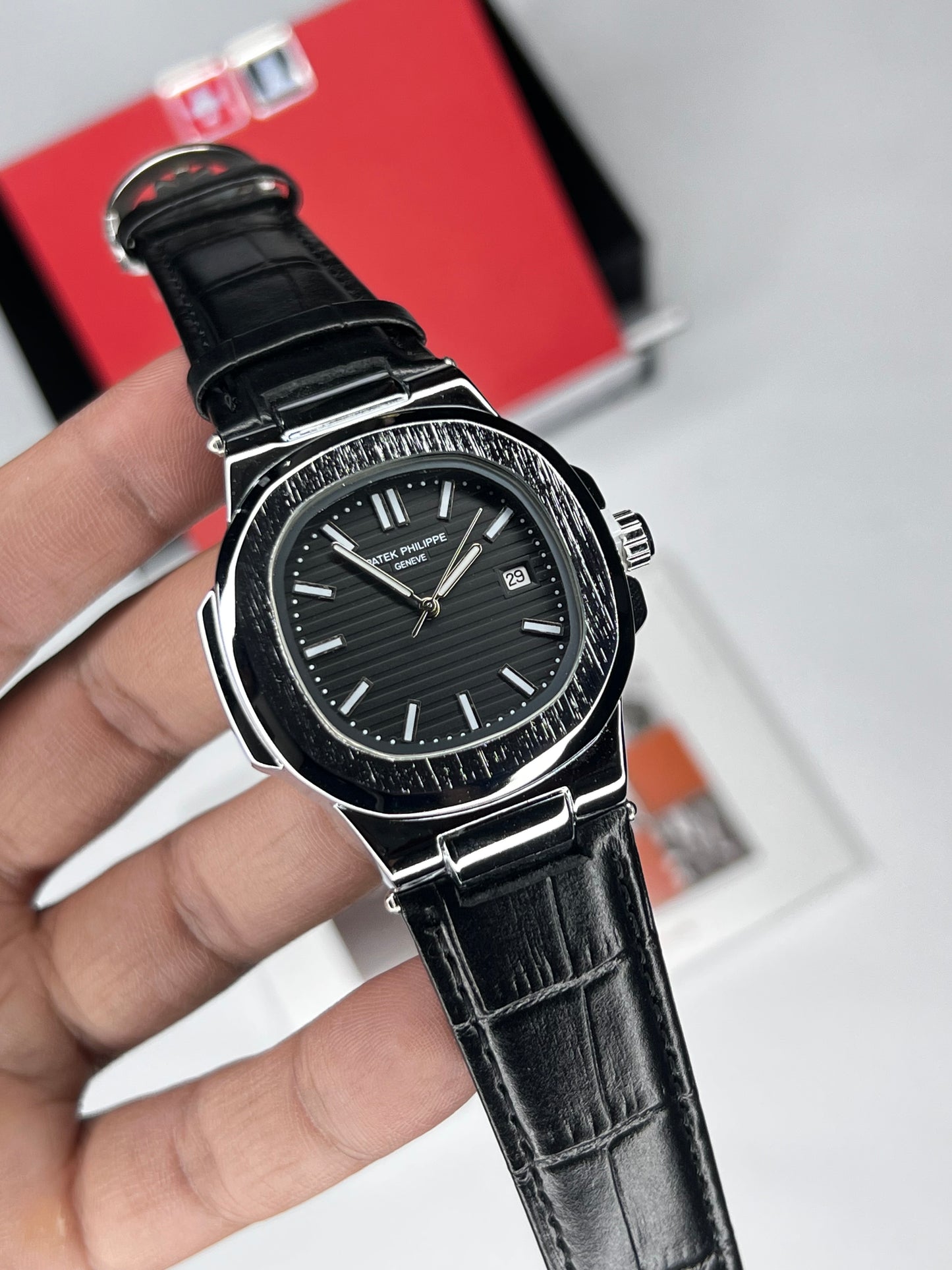 PP Nautilus Black ( Leather Strap )