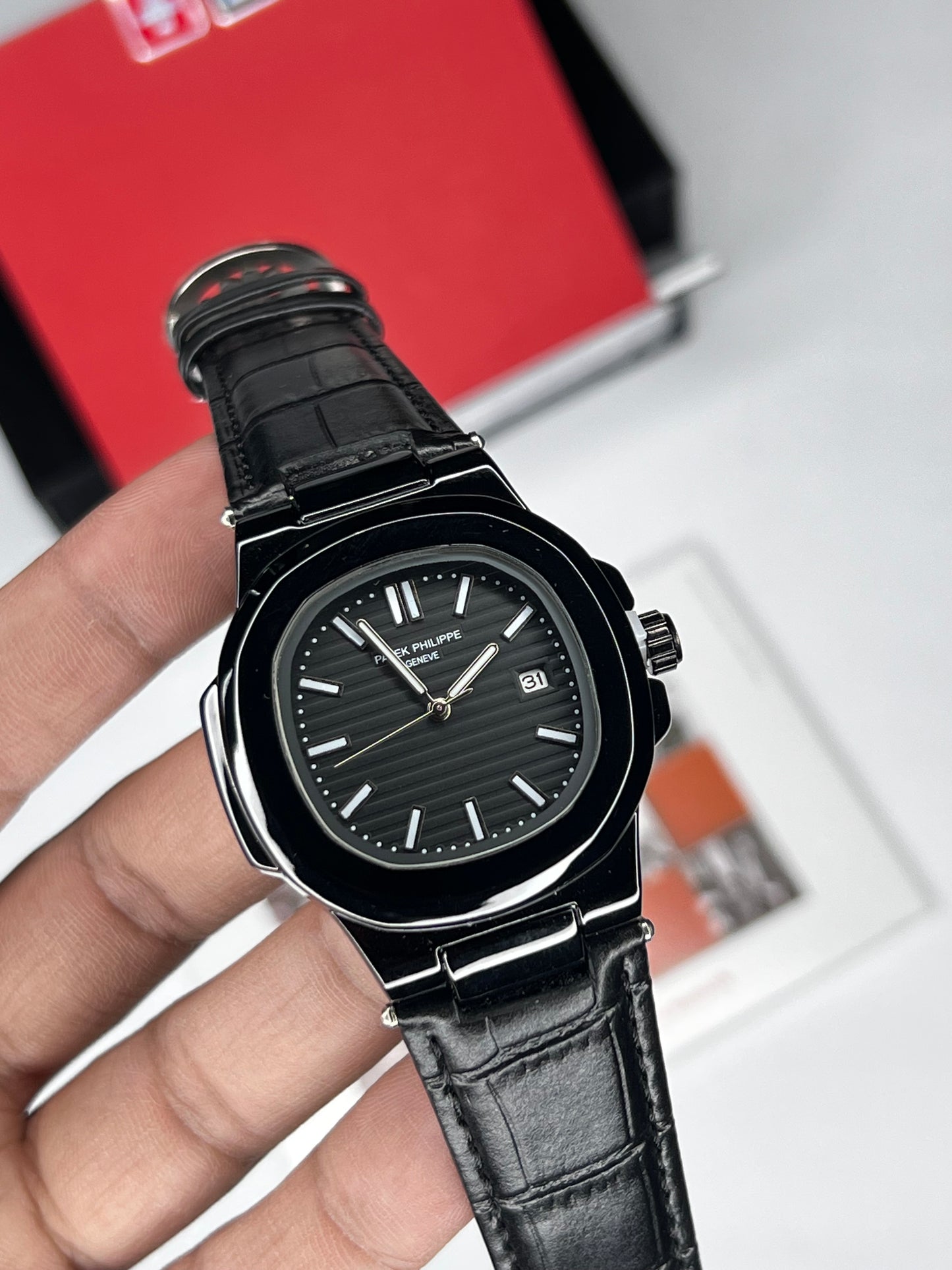 PP Nautilus Black ( Leather Strap )