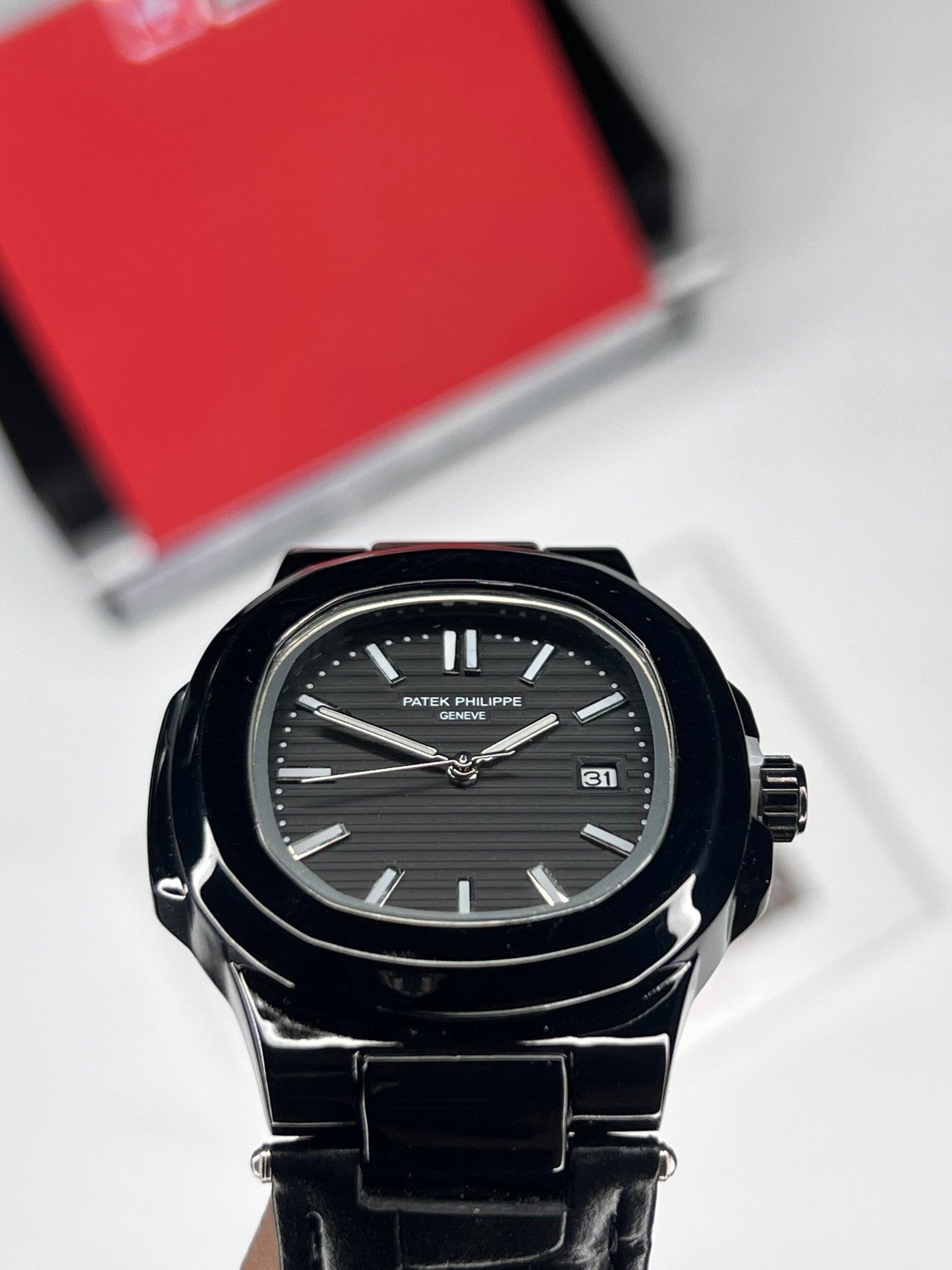PP Nautilus Black ( Leather Strap )