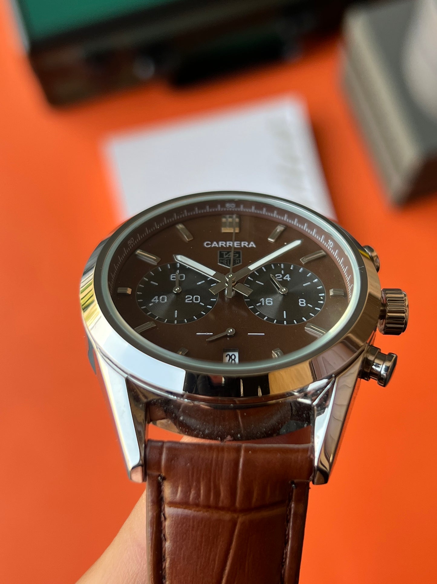 Tag Carrera Chronograph (Brown)