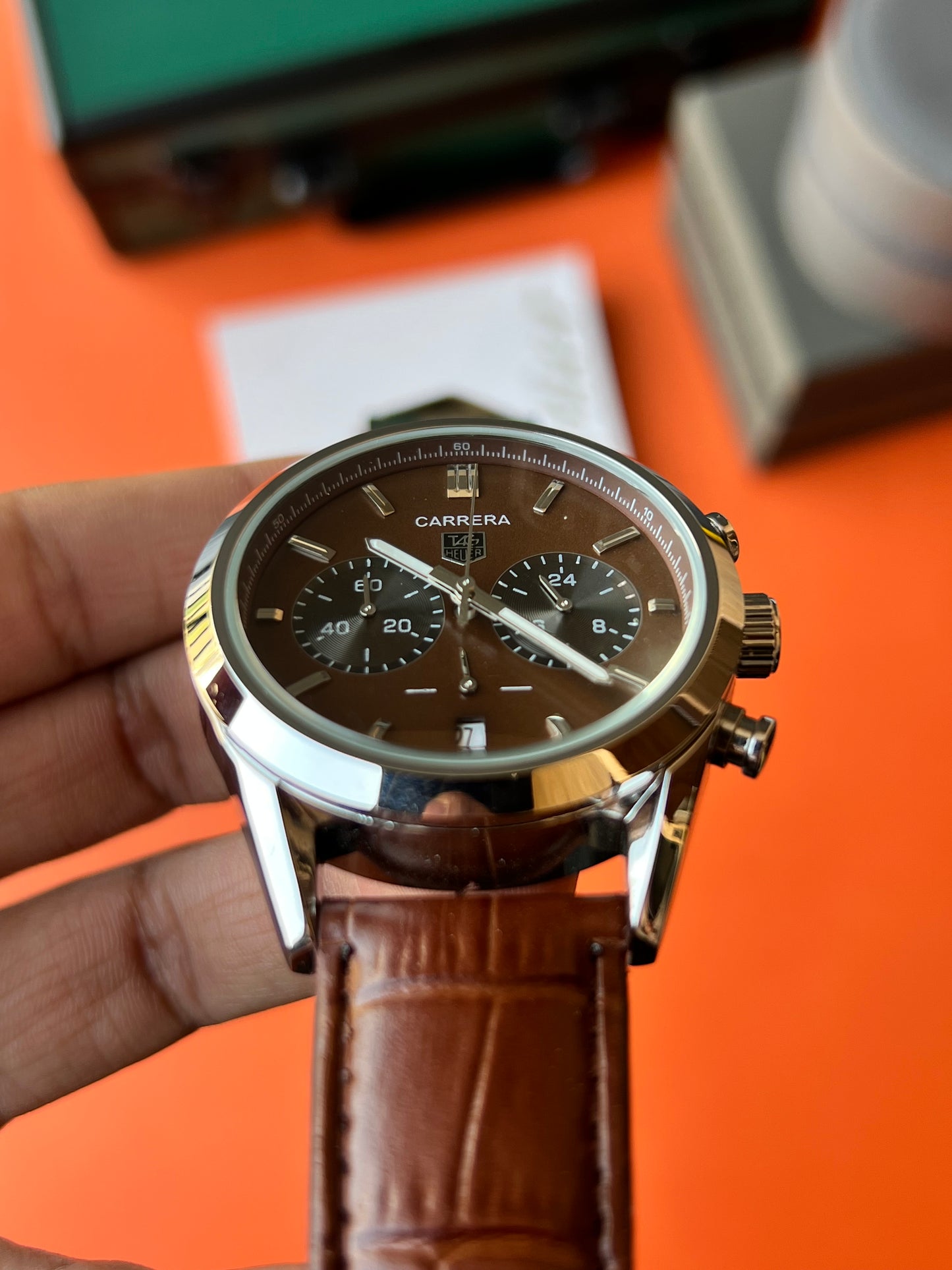 Tag Carrera Chronograph (Brown)