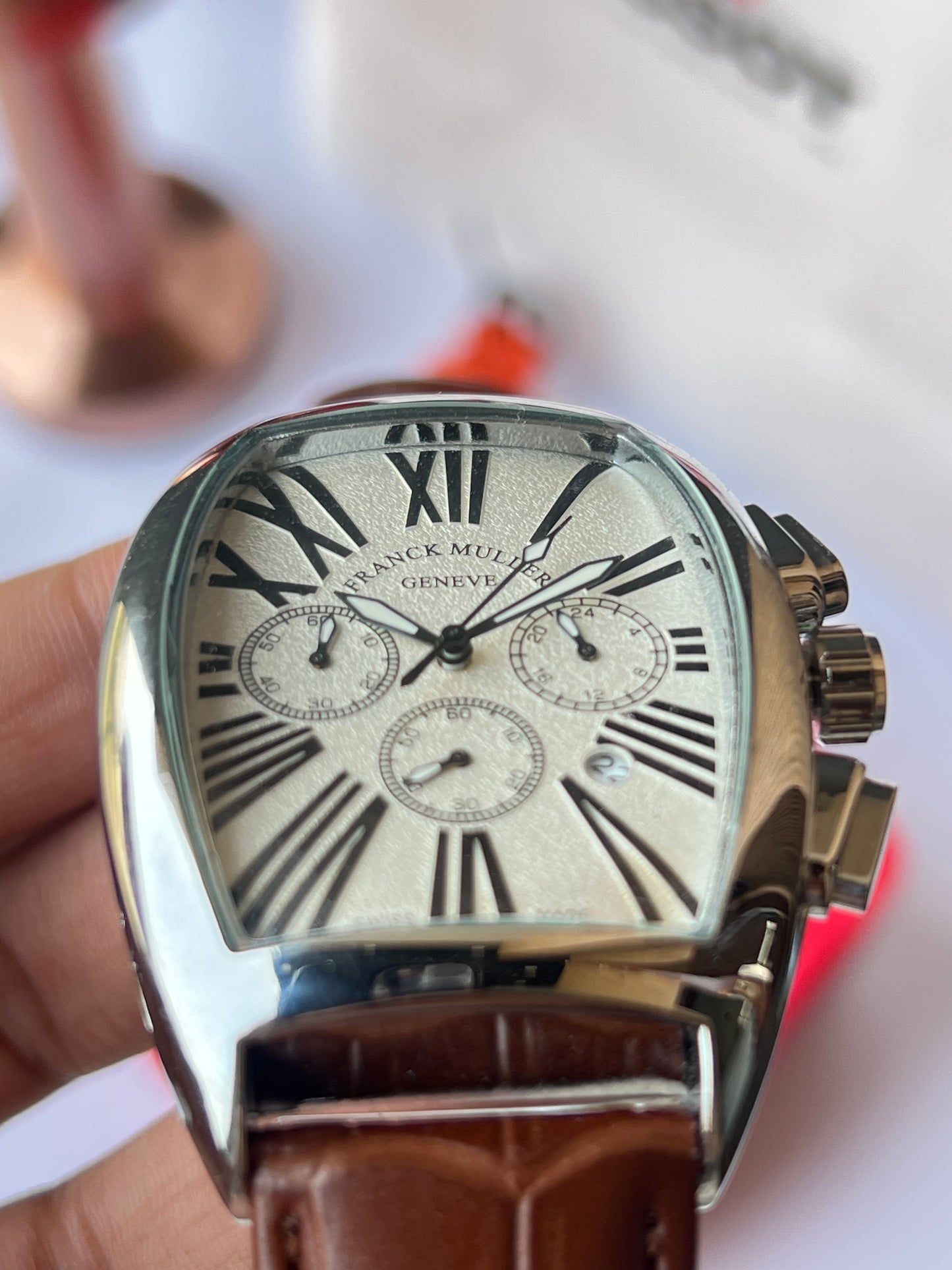 Franck M Roman Numerals (Silver Case White dial)