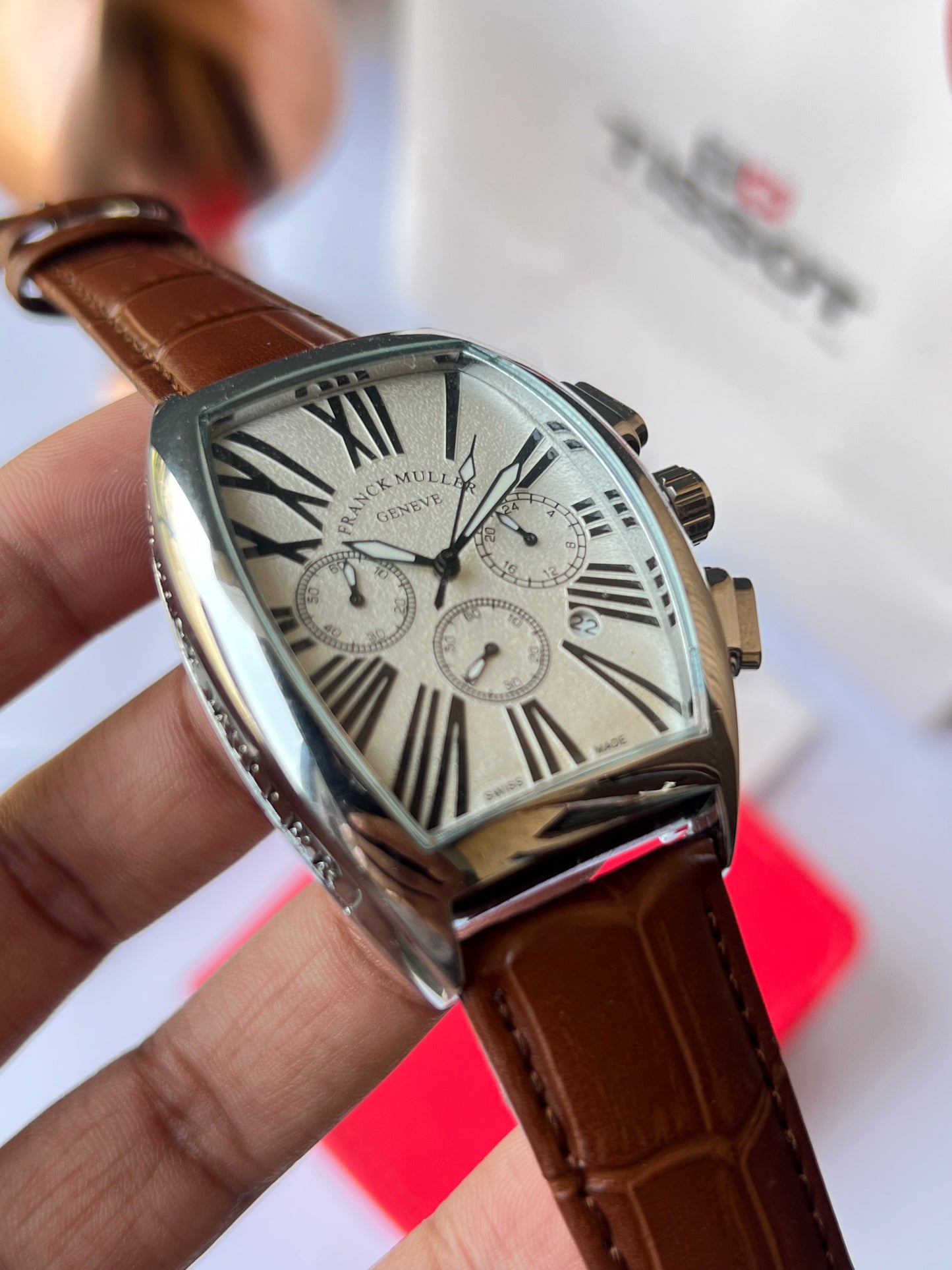 Franck M Roman Numerals (Silver Case White dial)