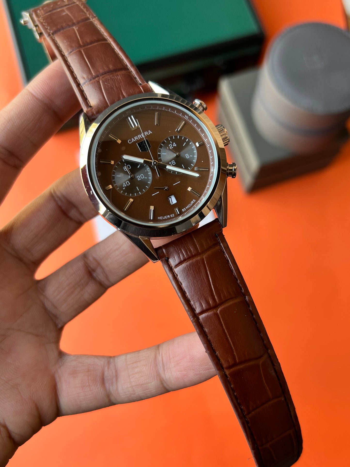 Tag Carrera Chronograph (Brown)