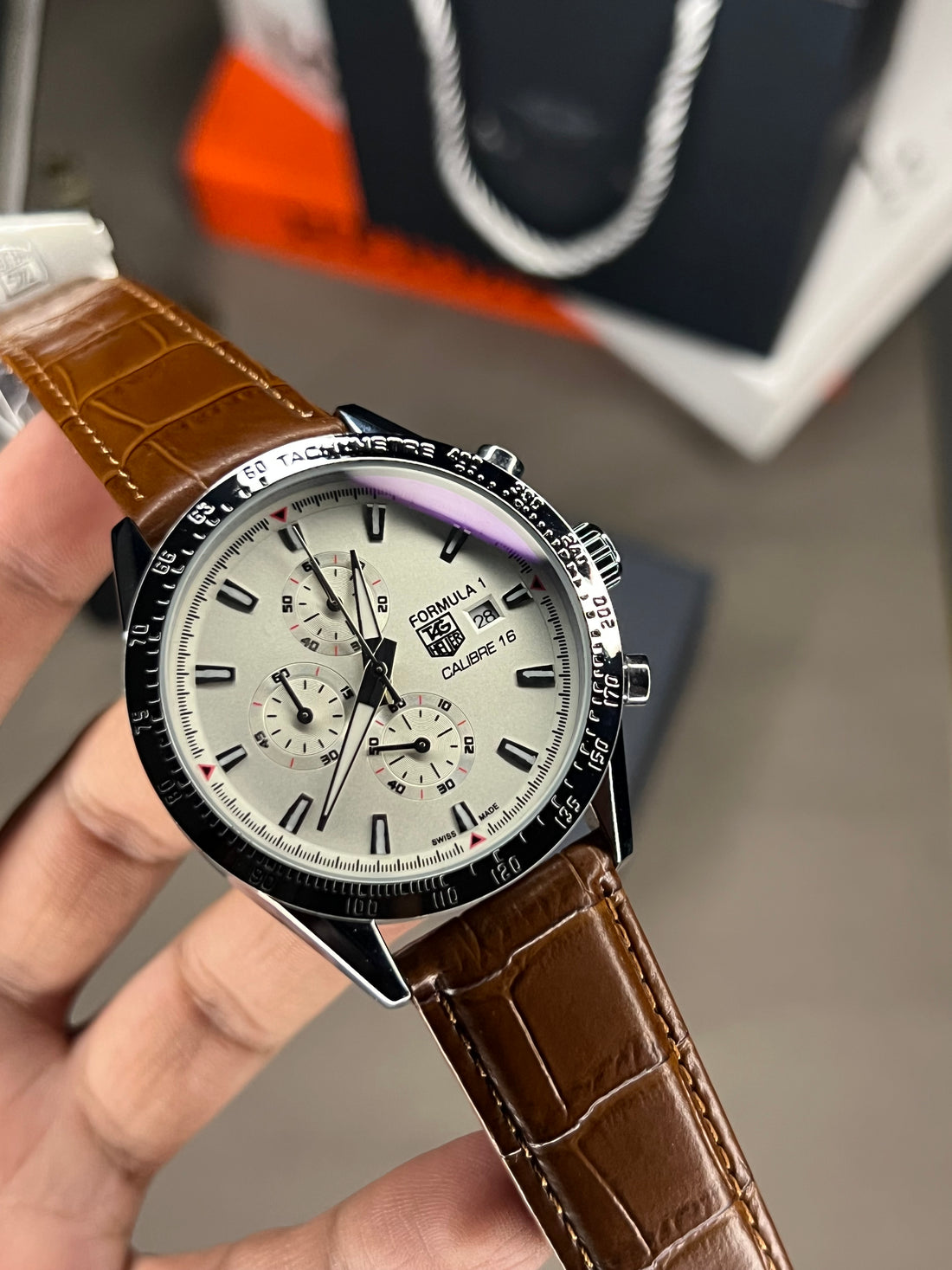 Tag Carrera White Dial Silver Case