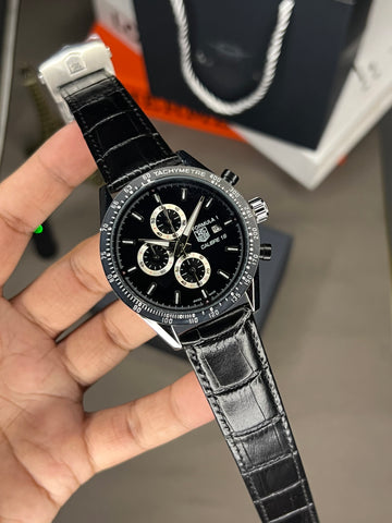 Tag Carrera Black Dial Silver Case