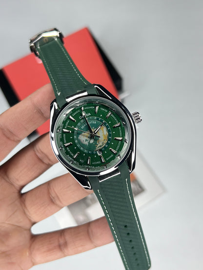 OMG Silver Case Green Dial