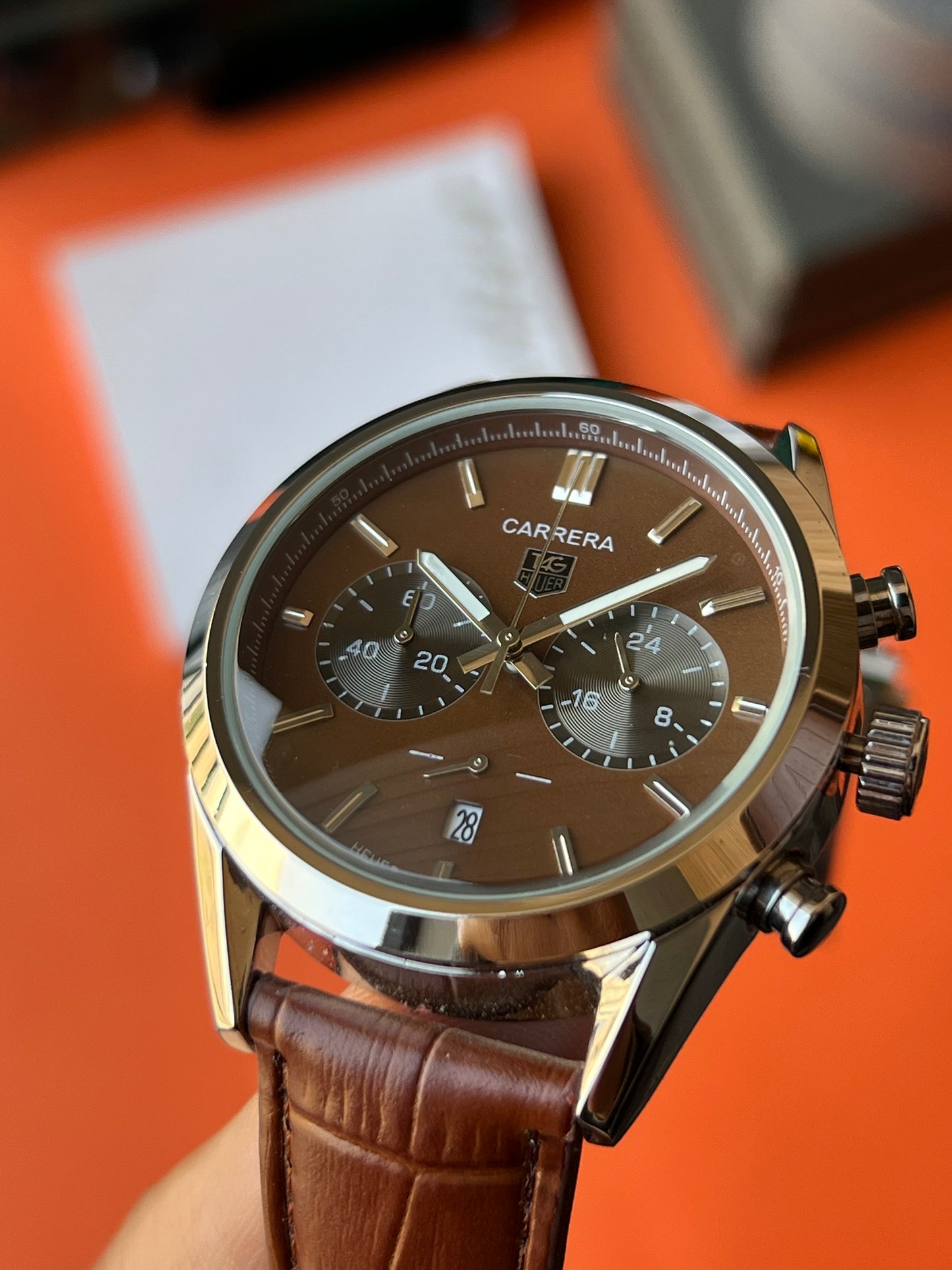 Tag Carrera Chronograph (Brown)