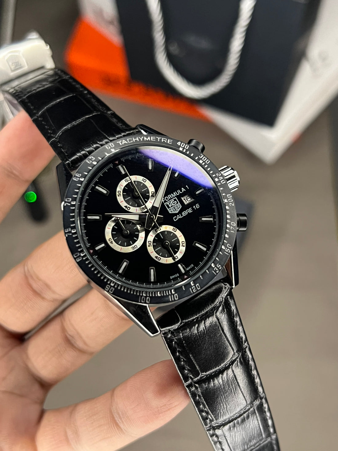 Tag Carrera Black Dial Silver Case