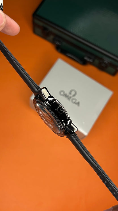 Omega SM (Blue Dial with Black Case) Black Strap