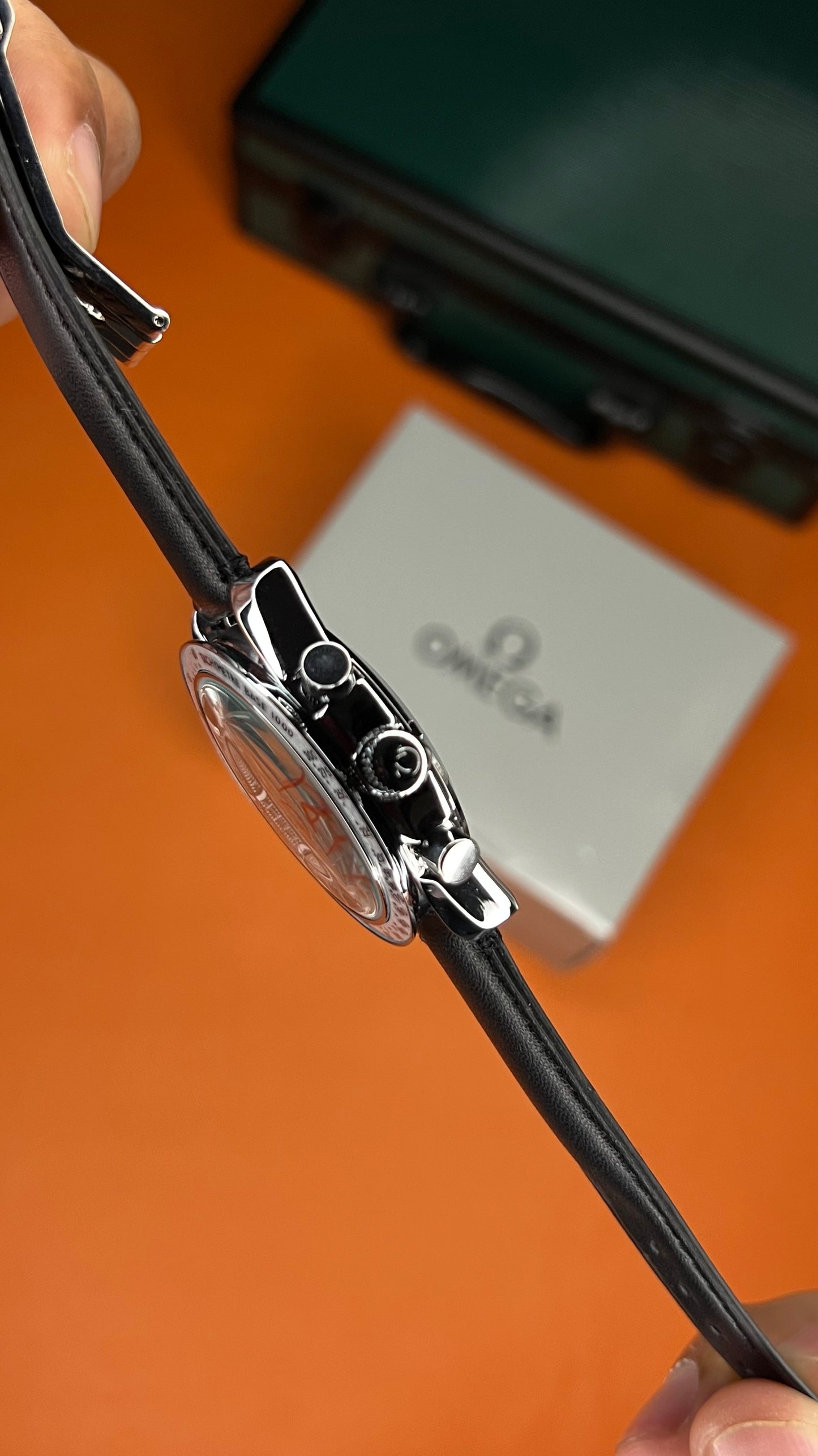 Omega 57 SM ( Silver Dial) black strap