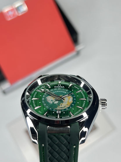 OMG Silver Case Green Dial